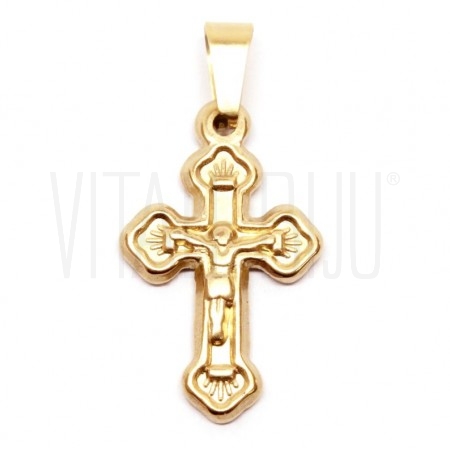 Pendente cruz 26x16mm - Aço inox dourado