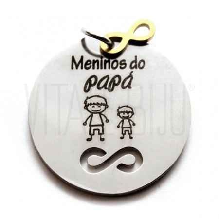 Medalha Meninos do papa 25mm - Aço inox