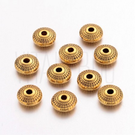 Pack 10 separador/ Contas estilo tibetano, sem chumbo e cádmio 8 mm furo: 1,5 mm - dourado antigo