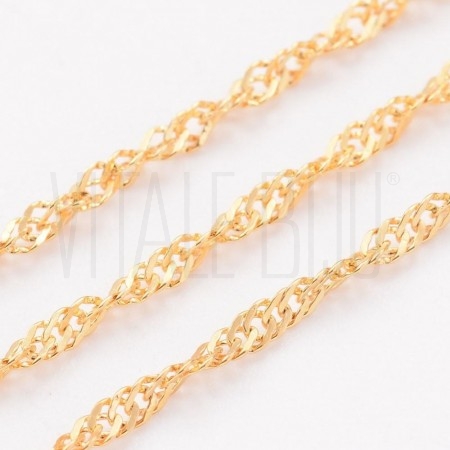 Corrente Malha Singapore 1.5mm - Aço Inox Dourado 304