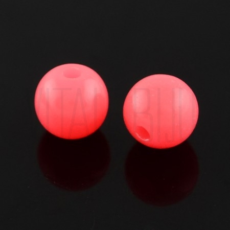 Pack 27.5g contas acrílicas 8mm - CORAL FLUORESCENTE ESCURO