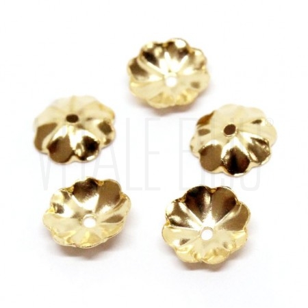 Pack 5 separador tulipa 8mm furo de 0.7mm - Aço inox Dourado