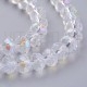 fiada cristal facetado 6mm - Cristal transparente efeito asa de borboleta fiada cristal facetado 6mm - Cristal transparente efeito asa de borboleta
