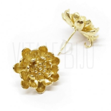 Base Brinco Flor 15mm - Cobre