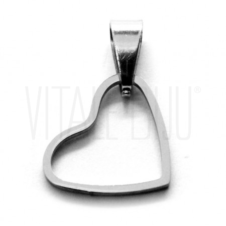  Pendente Coração Vazado 30x26mm - Aço Inox