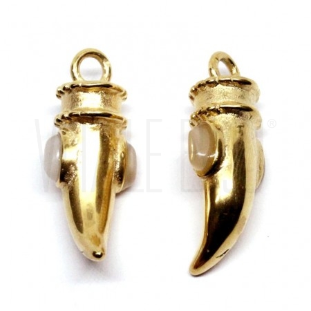 Pendente corno 29x13mm dourado...