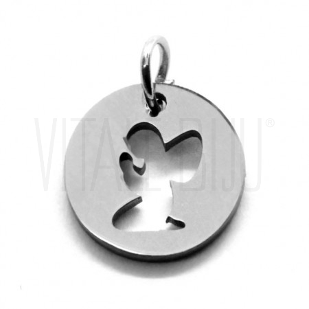 Pendente anjo 12mm - aço inox prateado