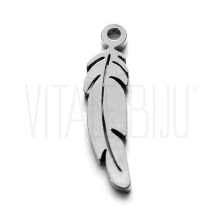 Pendente pena 17x4mm - Aço ino...