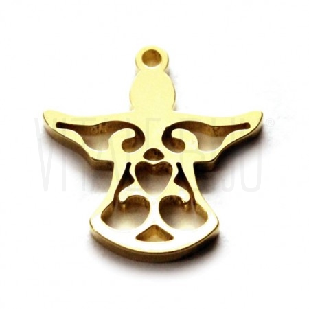 Pendente anjo 16x15mm - Aço inox dourado