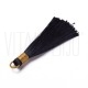 Pompom de Seda 80mm - Preto c/ Dourado