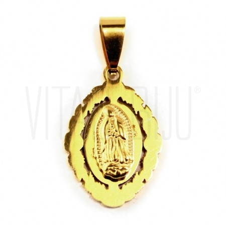  Medalha Nossa Senhora 24x16mm - aço inox ( alto relevo) dourado