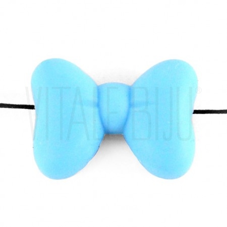 Laço de silicone 19x27mm furo 2mm- AZUL