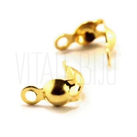Pack 10 tapa nó dourado 4mm - ...