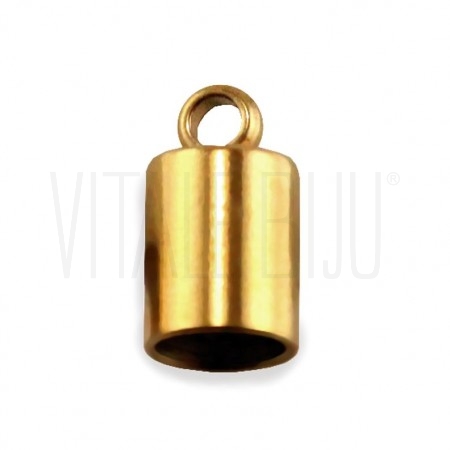 Terminal furo 5mm dourado - aço inox