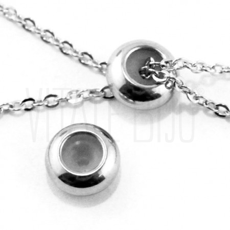 Travão 7mm - furo 1.2mm - Aço inox ( Ideal para fazer pulseiras )