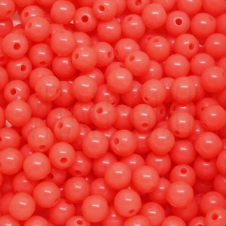 Pack 11g contas acrílicas 6mm - Coral fluor