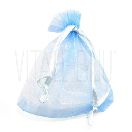 Pack de 10 Sacos Organza 9x7cm - AZUL BEBÉ