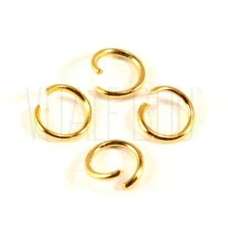 Pack 20 argolas 6mm x 1mm - Aço inox dourado