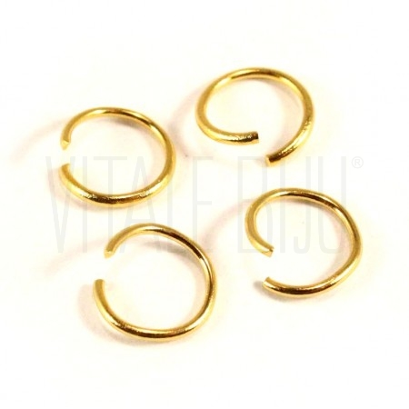 Pack 20 argolas 10mm x 1mm - Aço inox dourado