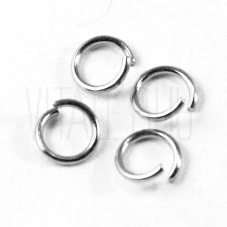 Pack 50 argolas 5mm x 0.8mm - Aço inox