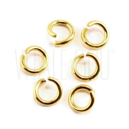 Pack 20 argolas 8mm x 1.2mm - Aço inox dourado