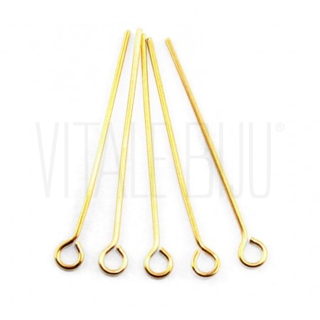 Pack 12 espigões 30mm x 0.7mm espessura (ARGOLA) - Aço Inox Dourado