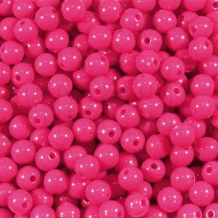 Pack 11g contas acrílicas 6mm - ROSA PINK