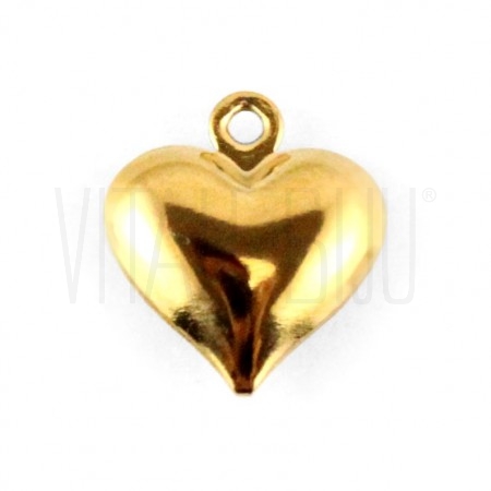 Pendente Coração 11.5x13mm - Aço Inox Dourado