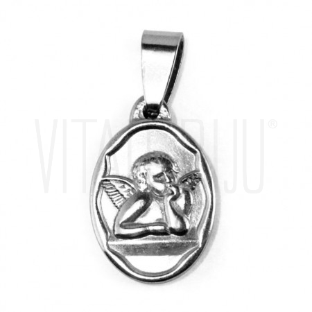  Medalha anjo 28x15mm- aço ino...