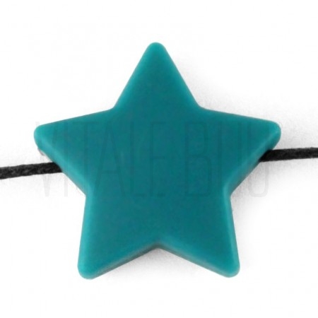 Estrela de silicone 21x22mm furo 2mm- VERDE ESCURO