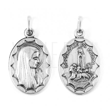 Medalha Nossa senhora de Fátima 39x25mm Zamak