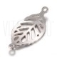  Pendente/entremeio folha 30x14mm - Aço inox