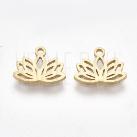 Pendente flor de Lotus Zen ( meditação) 7x10mm - aço inox (pequeno)