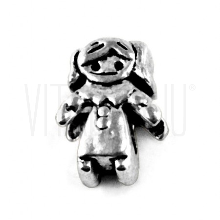 Conta em metal Menina style 5mm