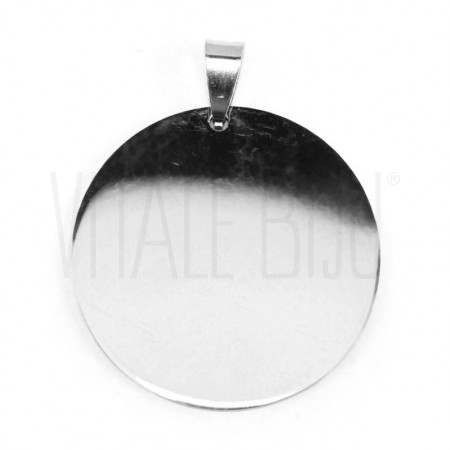 Medalha Lisa 30mm - Aço Inox (...
