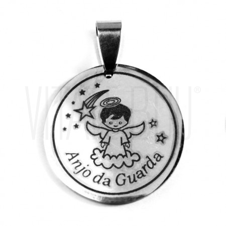 Medalha Anjo da Guarda 25mm - ...