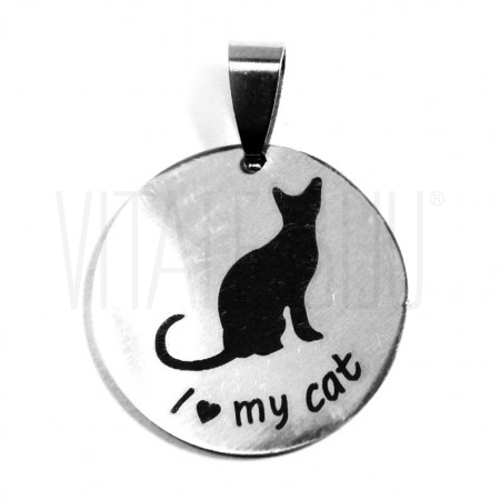 Medalha my cat (gato) - aço inox