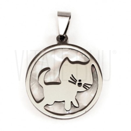  Medalha Gato c/ Madrepérola 2...