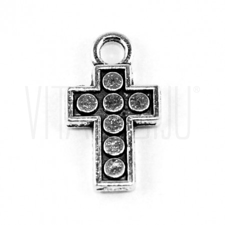 Pendente Cruz bolinhas 18x10 