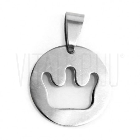 Medalha coroa 20mm - aço inox