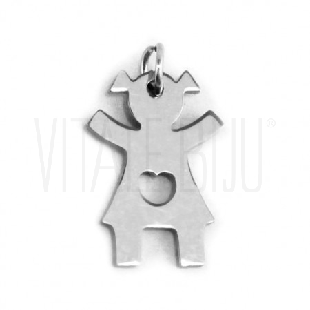 Pendente Menina 15x10mm - Aço ...