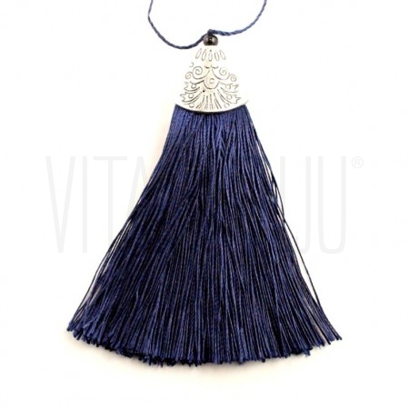 Pompom com Base em Metal - Azul Escuro