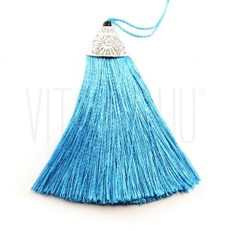 Pompom com Base em Metal - Azul Celeste