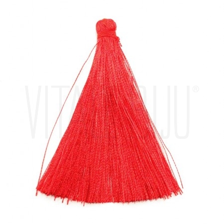 Pompom de seda vermelho 65mm