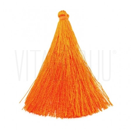Pompom de seda laranja 65mm