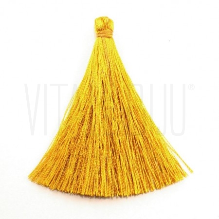 Pompom de seda amarelo queimad...
