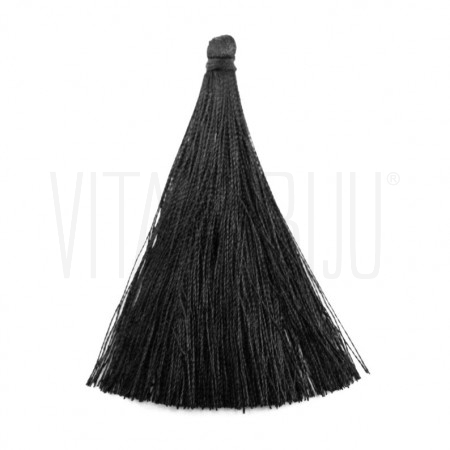 Pompom de seda 65x7mm - Preto