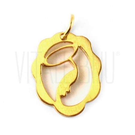  Pendente Nossa Senhora 15x12mm -Aço inox dourado