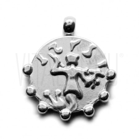 Medalha romana 16mm - aço inox prateada