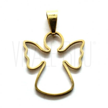Medalha Anjo Vazado 20x20mm - ...